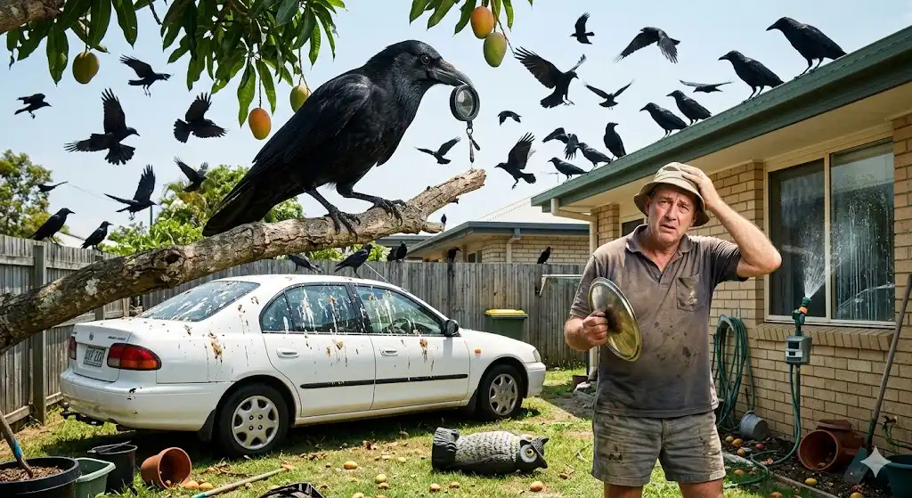 Perang Dingin di Halaman Belakang: Pria Ini Frustrasi Setelah Kalah Cerdas dari Burung Gagak yang Balas Dendam