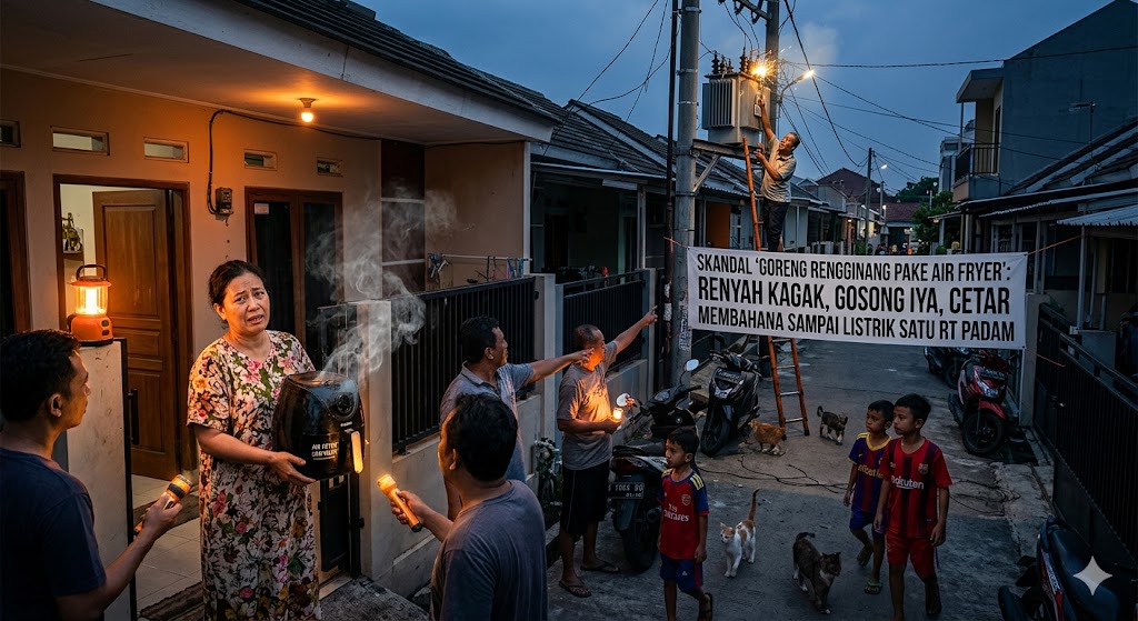 Skandal 'Goreng Rengginang Pake Air Fryer': Renyah Kagak, Gosong Iya, Cetar Membahana Sampai Listrik Satu RT Padam