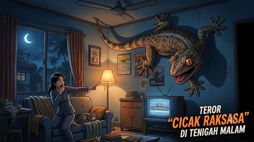 Teror "Cicak Raksasa" di Tengah Malam