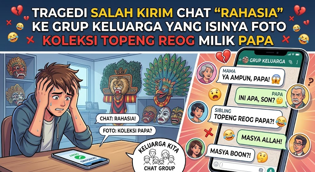 Tragedi Salah Kirim Chat "Rahasia" ke Grup Keluarga yang Isinya Foto Koleksi Topeng Reog Milik Papa