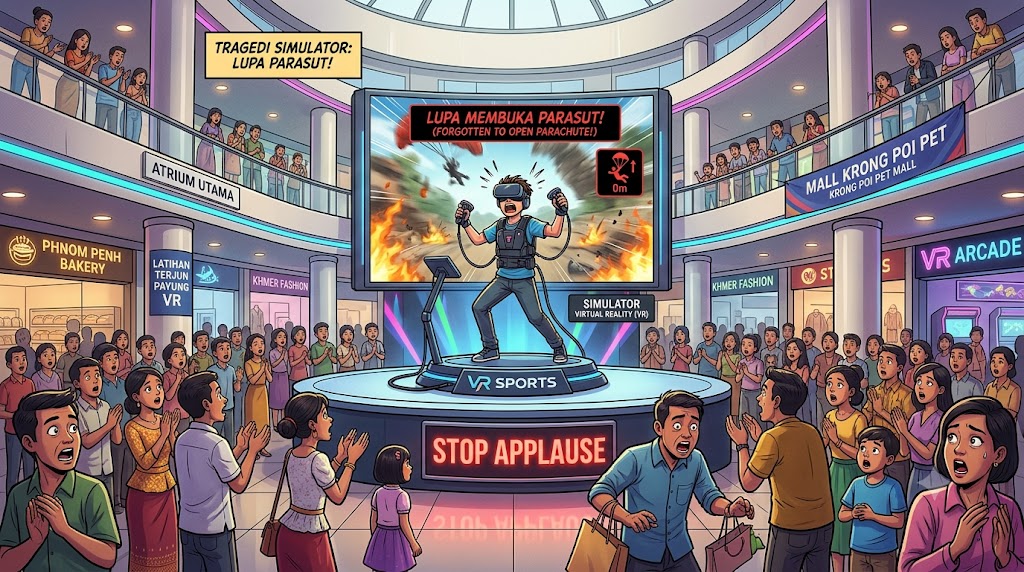 Tragedi Lupa Membuka Parasut "Latihan" di Simulator Virtual Reality yang Membuat Seluruh Mall Berhenti Bertepuk Tangan