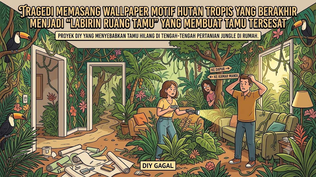 Tragedi Memasang Wallpaper Motif Hutan Tropis yang Berakhir Menjadi "Labirin Ruang Tamu" yang Membuat Tamu Tersesat